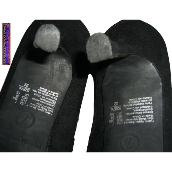 Predictions Black Mary Janes Heels Pointed Toe Witchy Gothic Halloween Cut Out 7 - Picture 8 of 11